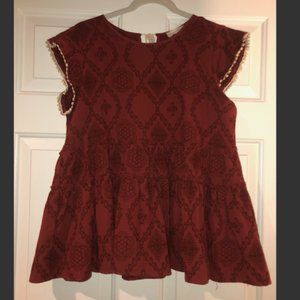 Burnt Orange Patterned Top